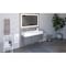 Castello Usa Nile 48" Wall Mounted Gray Vanity With White Top AndAnd Gold Handles CB-MC-48G-GLD-2053-WH - alternate 3